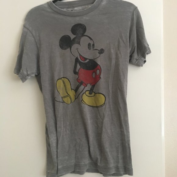 Disney Mickey Mouse Grey T-Shirt - Picture 1 of 3